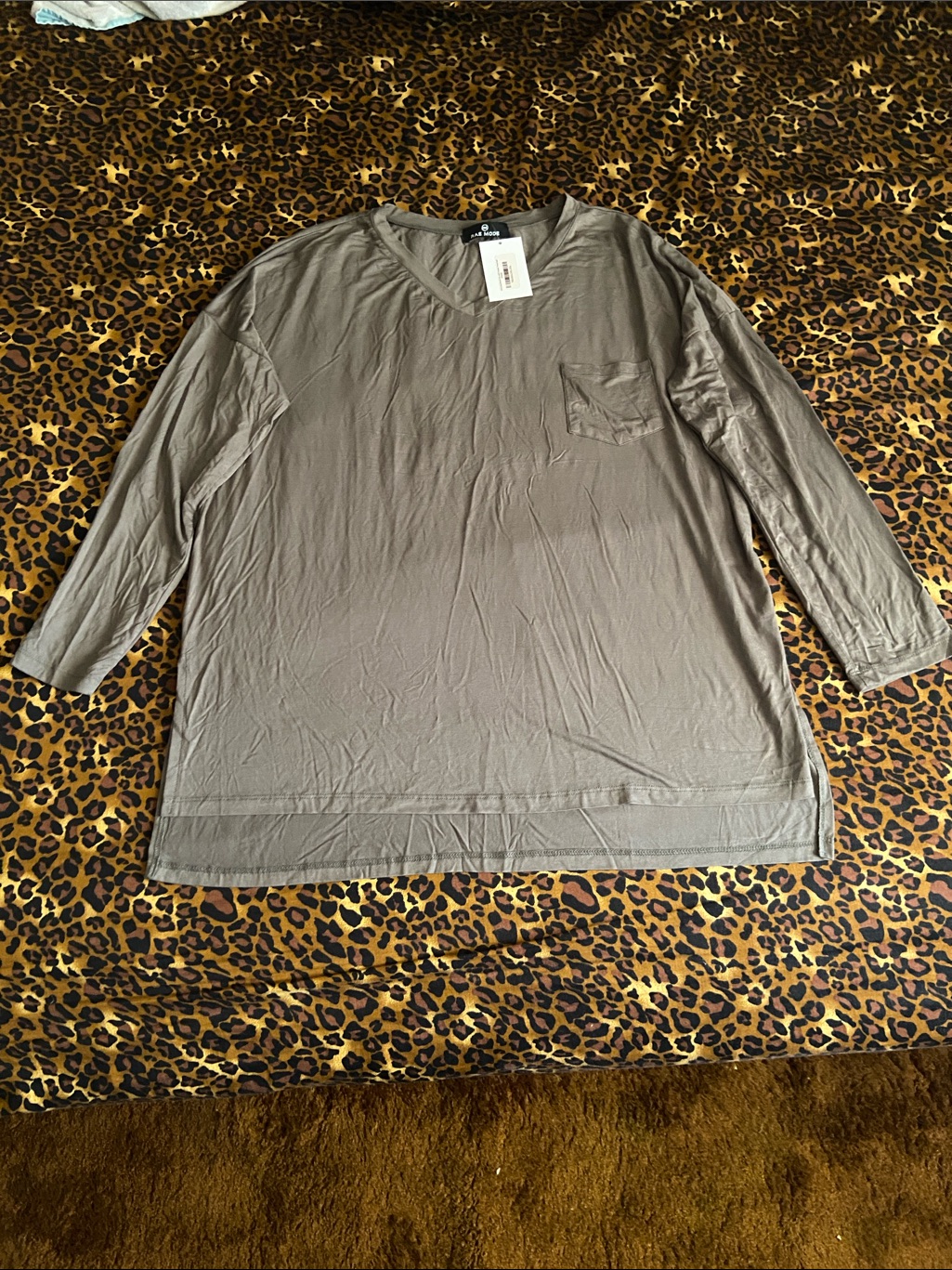 Rae Mode Olive Long Sleeve Pocket Tee